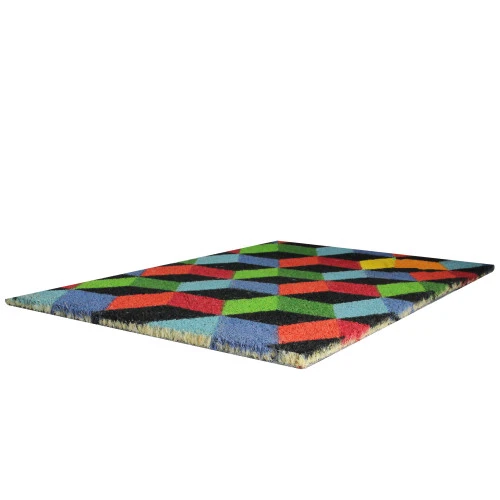 Northlight Red And Green 3D Cube Design Rectangular Outdoor Doormat 29" X 18" 1 Northlight Red And Green 3D Cube Design Rectangular Outdoor Doormat 29" X 18"