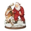 8.5" Santa Claus Feeding The Deer With Cookie And Milk Figurine Decoration