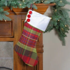 Northlight 19" Multi-Color Plaid Christmas Stocking With Green And Yellow Trim And Red Buttons -Christmas Decoration Store 19tncqqxmevspqtnjrmge9b5plkhsokf 52247.1665433296