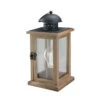10" Brown And Black LED Lighted Square Hanging Indoor Lantern