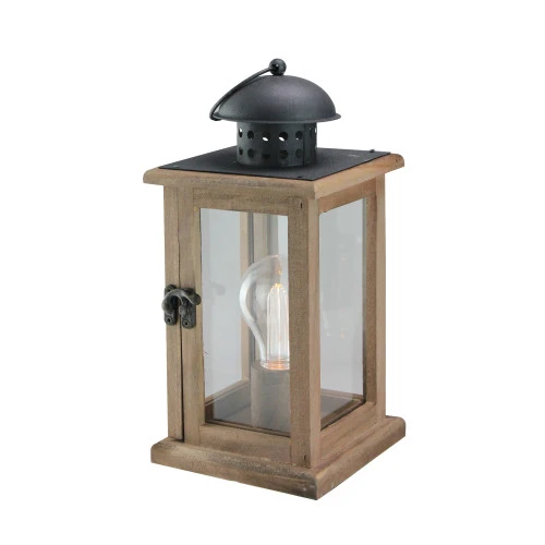 10" Brown And Black LED Lighted Square Hanging Indoor Lantern 1 10" Brown And Black LED Lighted Square Hanging Indoor Lantern