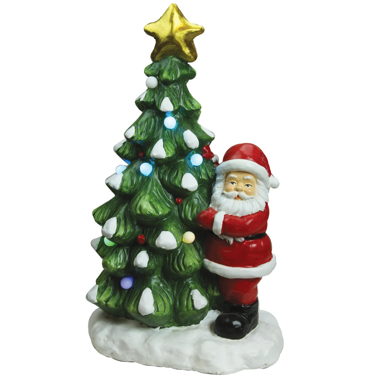 Northlight 21.25" Green And White LED Lighted Musical Santa With Christmas Tree Tabletop Figurine 1 Northlight 21.25" Green And White LED Lighted Musical Santa With Christmas Tree Tabletop Figurine