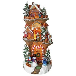 21" Illuminated North Pole Santa's Workshop Christmas Statue