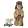 4.25" White And Brown Boy Shepherd With Lamb Christmas Nativity Decor