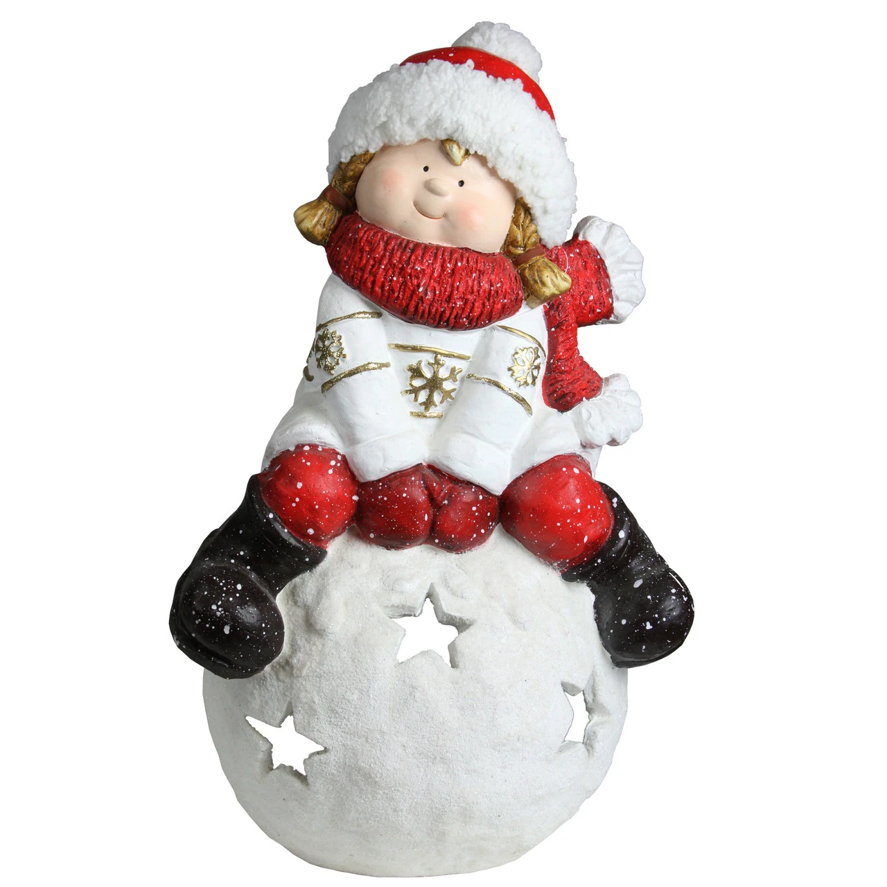 Northlight 19.25" Red And White Girl On A Snowball Christmas Tealight Candle Holder 1 Northlight 19.25" Red And White Girl On A Snowball Christmas Tealight Candle Holder