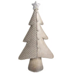 Northlight 15" Gray And Silver Christmas Tree With Star Tabletop Decor
