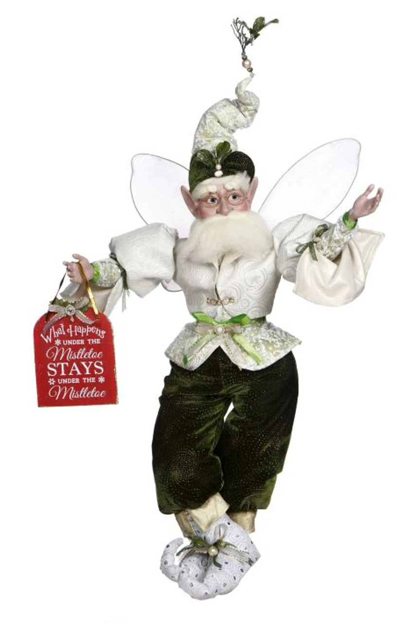 Mark Roberts Beige And Green Mistletoe Magic Christmas Fairy - Large 19" 1 Mark Roberts Beige And Green Mistletoe Magic Christmas Fairy - Large 19"