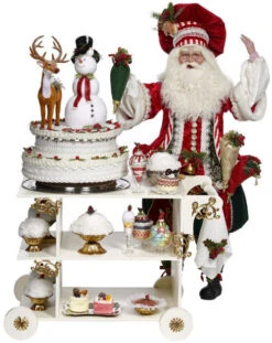 39" White And Red Mark Roberts Sweet Shop Santa Christmas Display Figurine
