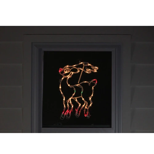 Northlight 18" Lighted Reindeer Christmas Window Silhouette Decoration 3 Northlight 18" Lighted Reindeer Christmas Window Silhouette Decoration - Image 3