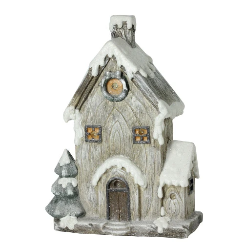Northlight 19" Gray And Brown LED Lighted Rustic House Christmas Decoration 1 Northlight 19" Gray And Brown LED Lighted Rustic House Christmas Decoration