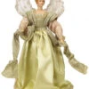 Melrose 18" Pale Green And Brown Angel Tree Topper - Unlit