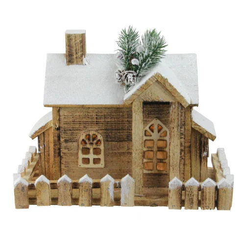 Northlight 12" LED Lighted Snowy Rustic Cabin Christmas Decoration 1 Northlight 12" LED Lighted Snowy Rustic Cabin Christmas Decoration