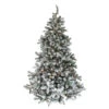 Northlight 6.5' Pre-Lit Medium Natural Emerald Flocked Artificial Christmas Tree, Clear Lights