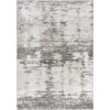 9' X 13' Gray And Ivory Abstract Print Area Throw Rug