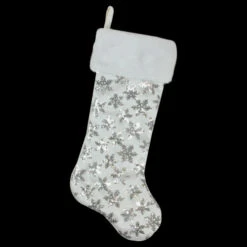 Northlight 19 White And Silver Sequin Snowflake Christmas Stocking -Christmas Decoration Store akqauvupru2sl9jwc0nljwifmzgau0qv 54106.1588344779