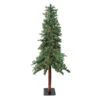 8' Pre-Lit Slim Traditional Woodland Alpine Artificial Christmas Tree - Clear Lights