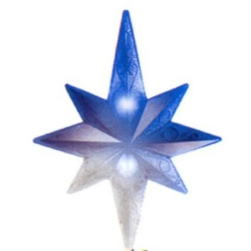 12' Lighted Blue And White Color-Changing Glitter Star Christmas Tree Topper 3 12' Lighted Blue And White Color-Changing Glitter Star Christmas Tree Topper - Image 3
