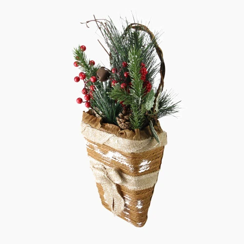 Northlight 13.5" Brown And Green Frosted Pine Cones Artificial Christmas Basket 2 Northlight 13.5" Brown And Green Frosted Pine Cones Artificial Christmas Basket - Image 2