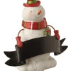 8.5" Red And White Glitter Snowman Stocking Holder With Banner Christmas Decor