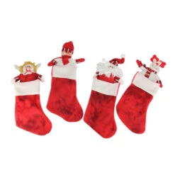 Pack Of 10 Red Christmas Stocking And Gift Bag Set 14.5" 6 Pack Of 10 Red Christmas Stocking And Gift Bag Set 14.5" -Christmas Decoration Store cmi 22101 1201 32957.1588350476