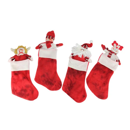 Pack Of 10 Red Christmas Stocking And Gift Bag Set 14.5" 3 Pack Of 10 Red Christmas Stocking And Gift Bag Set 14.5" - Image 3