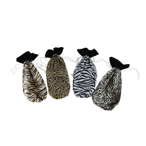 10-Piece Brown Animal Print Christmas Stocking And Wine Gift Bag Set 15" 4 10-Piece Brown Animal Print Christmas Stocking And Wine Gift Bag Set 15" - Image 4