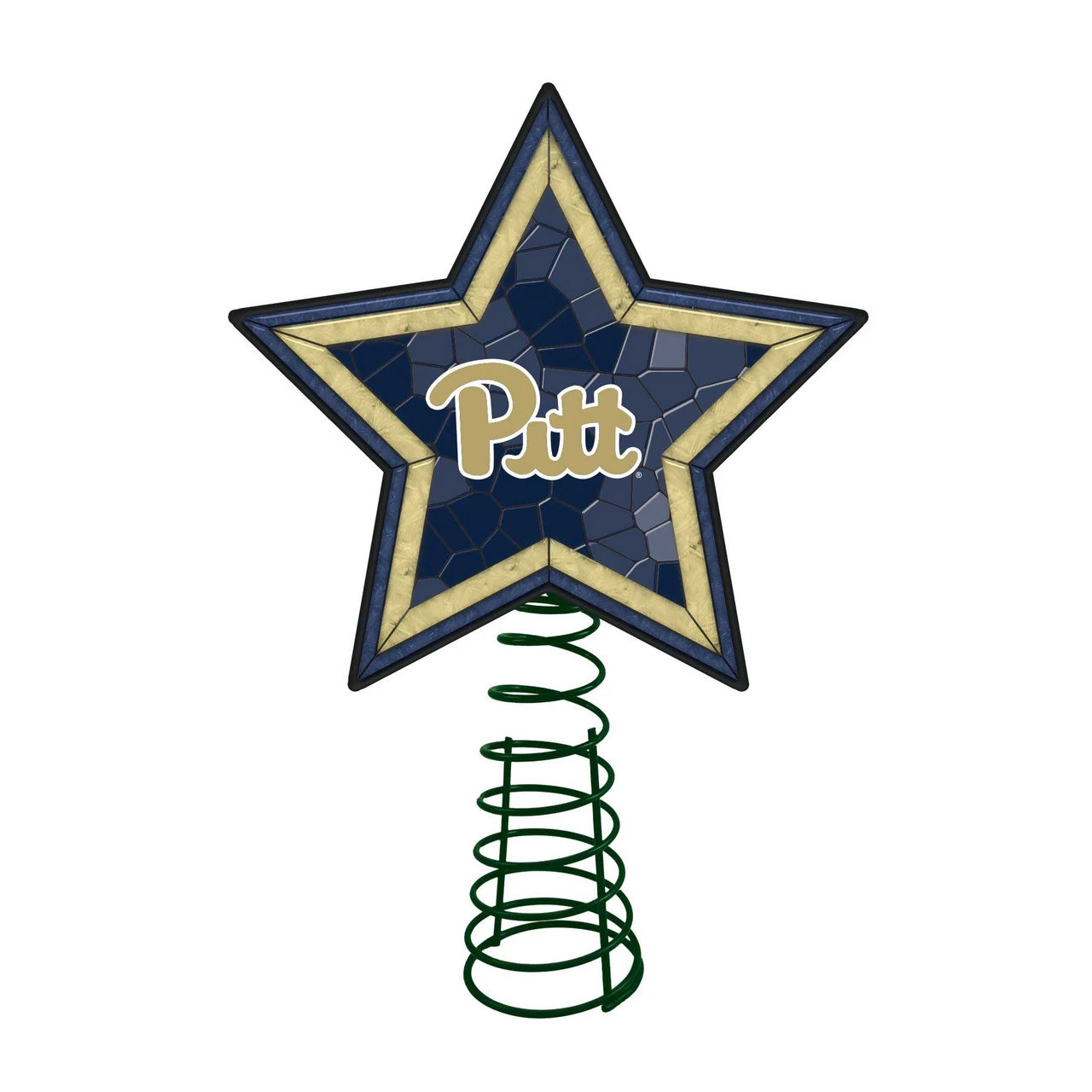 10" Lighted Blue And Green Star NCAA Pittsburgh Panthers Mosaic Christmas Tree Topper 1 10" Lighted Blue And Green Star NCAA Pittsburgh Panthers Mosaic Christmas Tree Topper