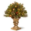 Christmas Central 2' Pre-lit Crestwood Spruce Porch Bush Artificial Christmas Tree, Clear Lights