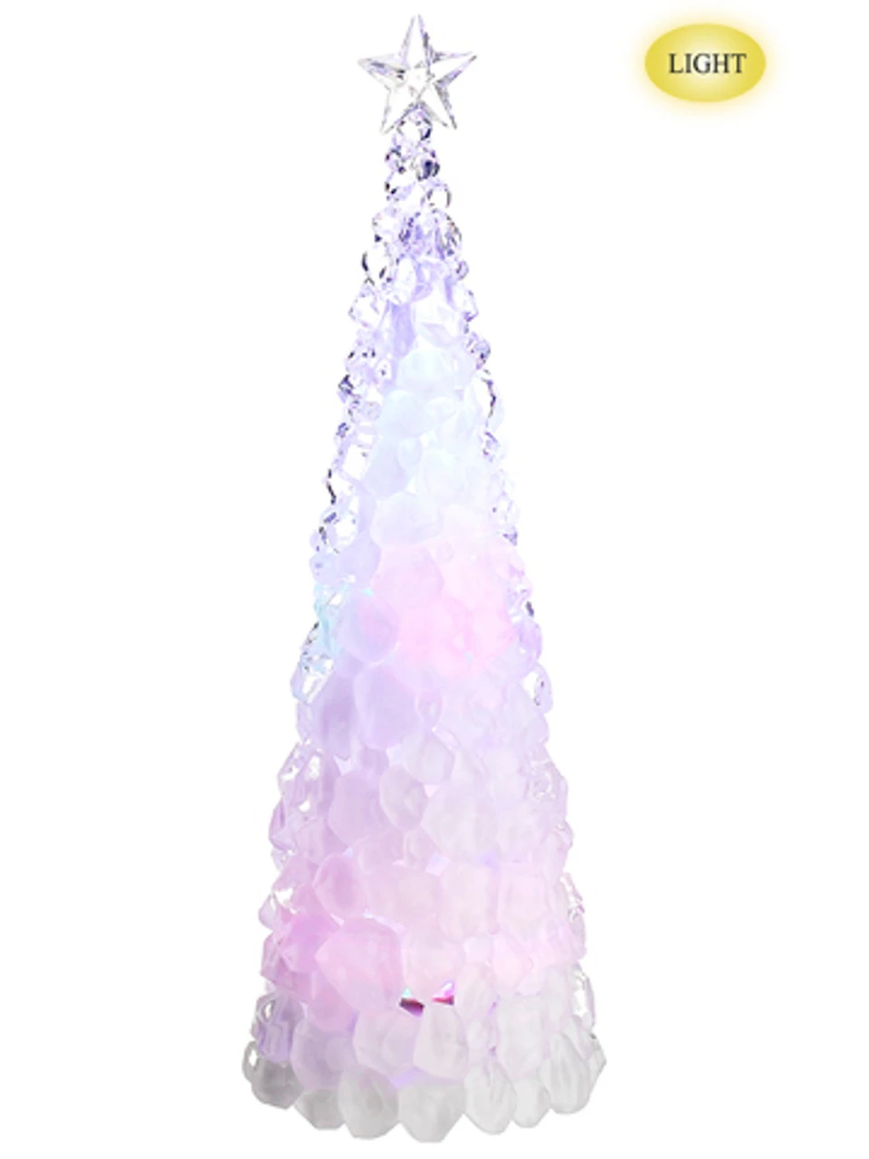 18.5" Pre-Lit Clear Battery Operated Christmas Cone Tree Tabletop Decor 1 18.5" Pre-Lit Clear Battery Operated Christmas Cone Tree Tabletop Decor