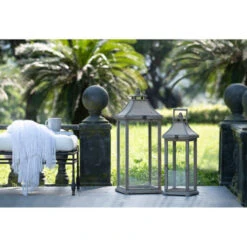 Set Of 2 White Ivona Garden Candle Lanterns 28" -Christmas Decoration Store dabhg 32324 2 70978.1664898012