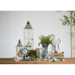 Set Of 2 Silver And White Evelyn Enclosed Lanterns With Handle 27.25" -Christmas Decoration Store dabhg 32877 6 42142.1588350668