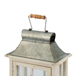Set Of 2 Silver And White Evelyn Enclosed Lanterns With Handle And Drawers 36.5" -Christmas Decoration Store dabhg 32885 6 10095.1588353607