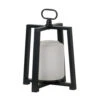 16.25" Black And White Contemporary Lantern With Frame