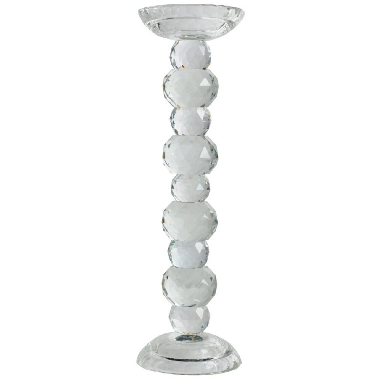 13.75" Clear Vintage Style Crystal Candlestick Holder 1 13.75" Clear Vintage Style Crystal Candlestick Holder