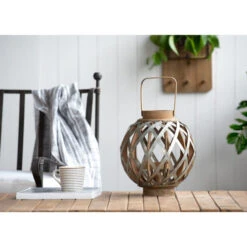 12.75" Silver And Natural Brown Classic Small Shanghai Round Lantern 7 12.75" Silver And Natural Brown Classic Small Shanghai Round Lantern -Christmas Decoration Store dabhg av37736 4 47851.1588359546