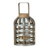 18" Silver And Brown Vintage Shanghai Medium Hanging Lantern