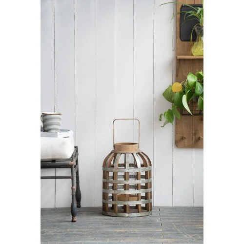 18" Silver And Brown Vintage Shanghai Medium Hanging Lantern 4 18" Silver And Brown Vintage Shanghai Medium Hanging Lantern - Image 4