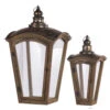 Set Of 2 Brown And Bronze Antique Style Coach House Lanterns 29.75"