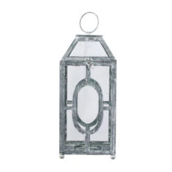 19.5" Gray And Clear Distressed Style Classic Large Lantern 8 19.5" Gray And Clear Distressed Style Classic Large Lantern -Christmas Decoration Store dabhg av44651 3 67731.1588370214