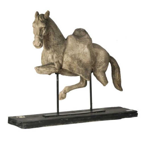 35" White And Black Classic Style Altus Equine Figure On Stand 3 35" White And Black Classic Style Altus Equine Figure On Stand - Image 3