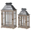 Set Of 2 Gray And Silver Classic Scape Lanterns 25.5"