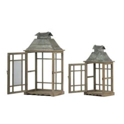 Set Of 2 Gray And Silver Classic Scape Lanterns 25.5" 7 Set Of 2 Gray And Silver Classic Scape Lanterns 25.5" -Christmas Decoration Store dabhg d42229 4 82004.1588359525