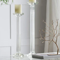 17.75" Clear Vintage Style Crystal Glass Candle Holder 5 17.75" Clear Vintage Style Crystal Glass Candle Holder -Christmas Decoration Store dabhg ds75482 3 93646.1600910572