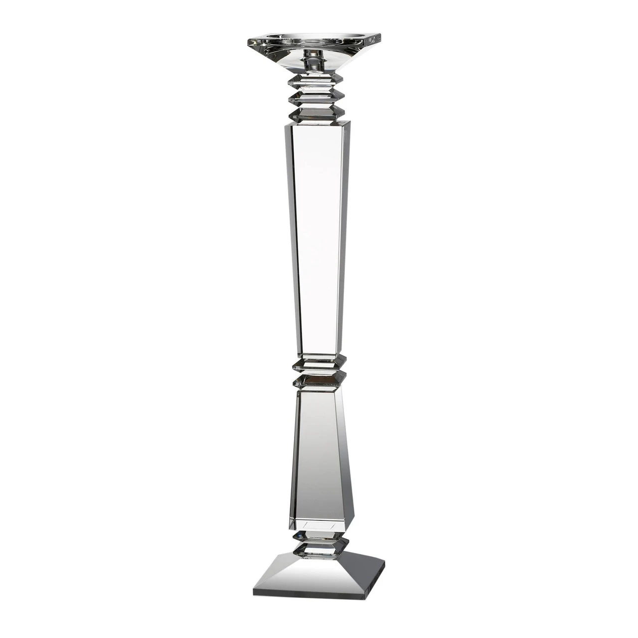 26" Clear Contemporary Style Embellished Glass Candle Holder 1 26" Clear Contemporary Style Embellished Glass Candle Holder