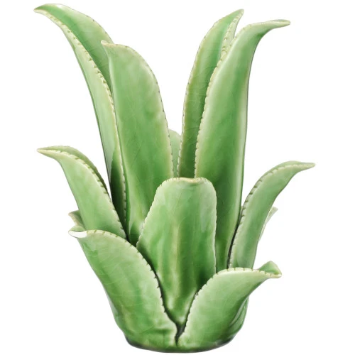 7.5" Green Aloe Vera Style Glossy Tealight Candle Holder 1 7.5" Green Aloe Vera Style Glossy Tealight Candle Holder
