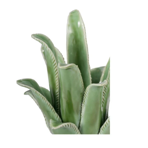 7.5" Green Aloe Vera Style Glossy Tealight Candle Holder 4 7.5" Green Aloe Vera Style Glossy Tealight Candle Holder - Image 4