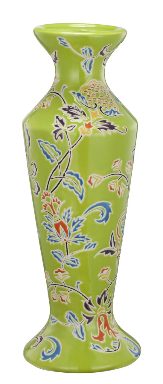 14" Green And Purple Classic Style Elegant Candle Holder 1 14" Green And Purple Classic Style Elegant Candle Holder