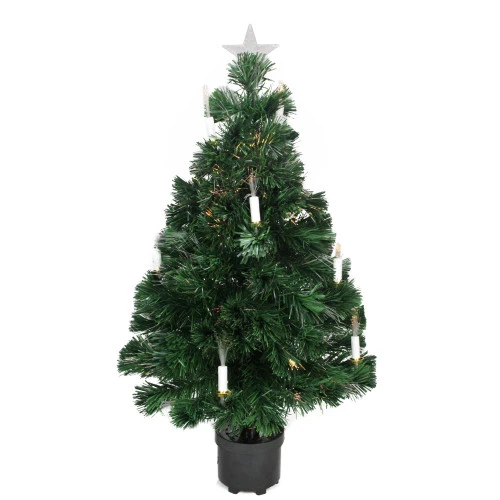 3' Pre-Lit Potted Medium Artificial Christmas Tree With Candles - Multi Color Lights 1 3' Pre-Lit Potted Medium Artificial Christmas Tree With Candles - Multi Color Lights