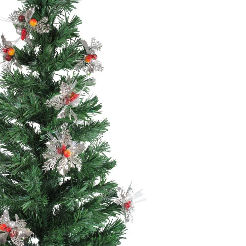 6' Pre-Lit Fiber Optic Slim Profile Artificial Christmas Tree - Multicolor Lights 2 6' Pre-Lit Fiber Optic Slim Profile Artificial Christmas Tree - Multicolor Lights - Image 2
