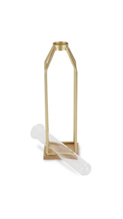 12.25" Gold And Brown Handmade Metal Lantern With Glass Tube Insert 7 12.25" Gold And Brown Handmade Metal Lantern With Glass Tube Insert -Christmas Decoration Store dcri 5483l gd 4 20319.1587644248